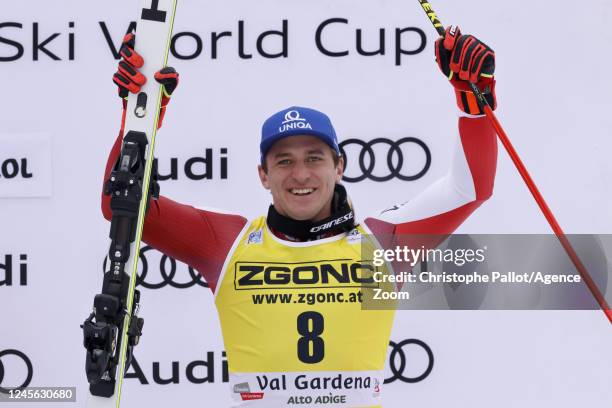 Matthias Mayer of team Austria takes 3rd place during the Audi FIS Alpine Ski World Cup Men's Downhill on December 15, 2022 in Val Gardena, Italy.