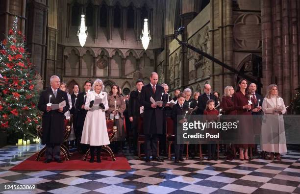 King Charles III, Camilla, Queen Consort, Prince William, Prince of Wales, Prince George, Princess Charlotte, Catherine, Princess of Wales and...
