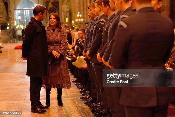 Princess Eugenie and Jack Brooksbank attend the 'Together at Christmas' Carol Service at Westminster Abbey on December 15, 2022 in London, England.