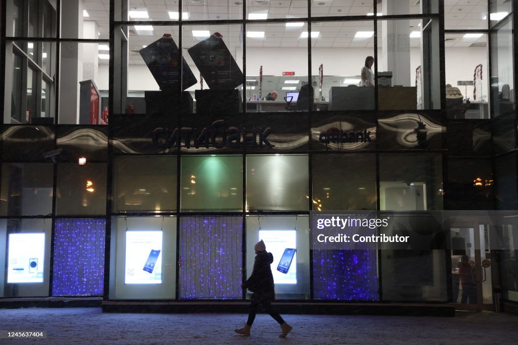 A view of the Citibank Russia's branch, on December 15, 2022 in... News