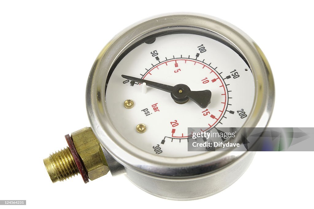 Pressure Gauge isolated On White