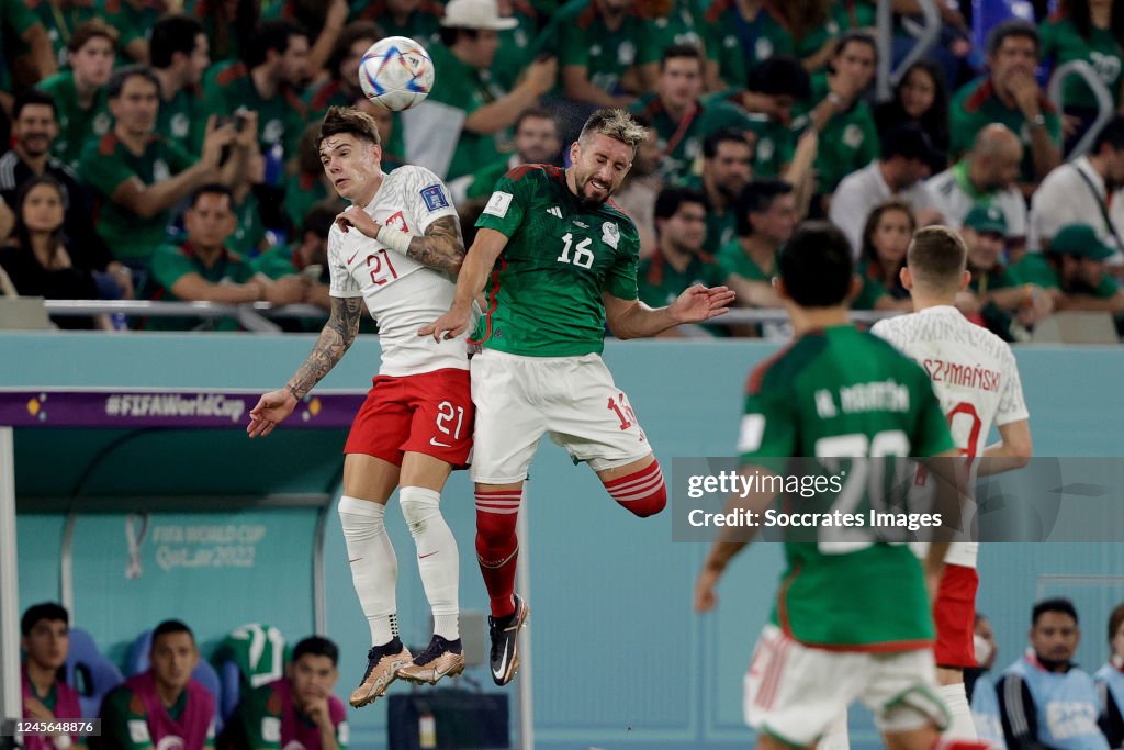 Nicola Zalewski of Poland, Hector Herrera of Mexico during the World ...