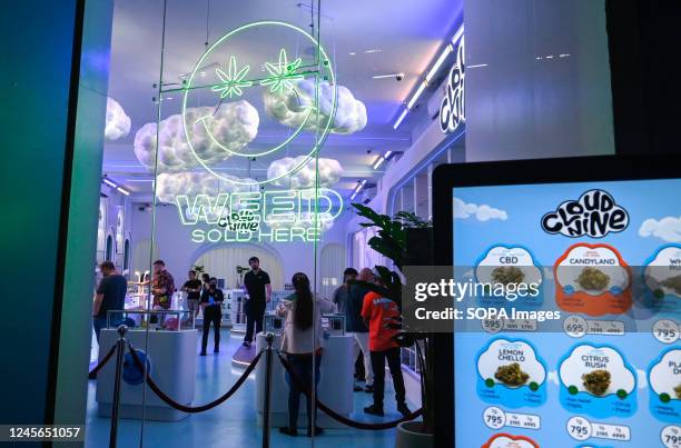 General view of the Cloud Nine weed outlet on Sukhumvit Road. In the metropolitan area of Bangkok 1995 marijuana dispensaries/shops, have opened, and...