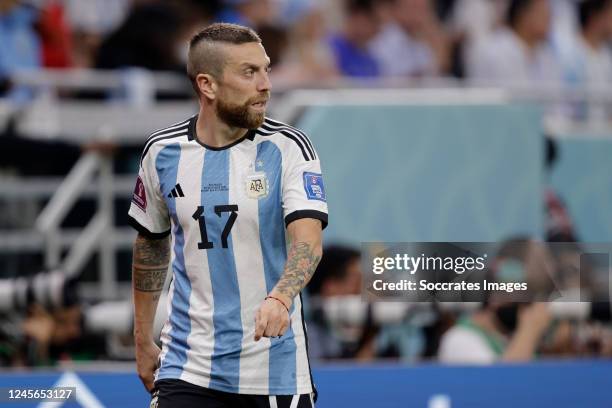 Papu Gomez of Argentina during the World Cup match between Argentina v Australia at the Ahmad Bin Ali Stadium on December 3, 2022 in Al Rayyan Qatar