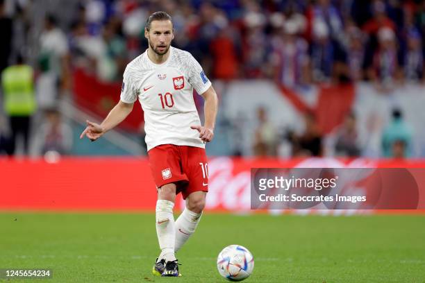 Gregorz Krychowiak of Poland during the World Cup match between France v Poland at the Al Thumama Stadium on December 4, 2022 in Doha Qatar
