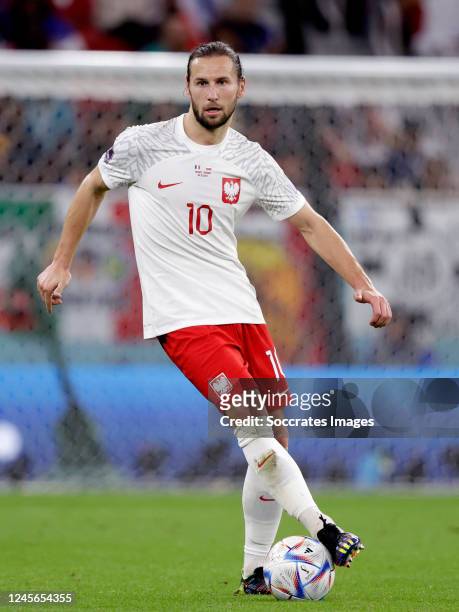 Gregorz Krychowiak of Poland during the World Cup match between France v Poland at the Al Thumama Stadium on December 4, 2022 in Doha Qatar