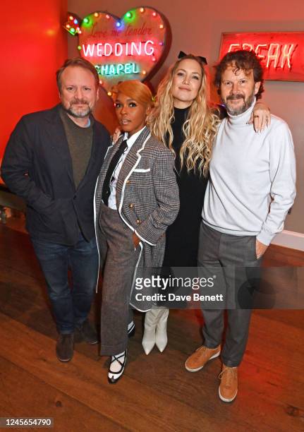 Rian Johnson, Janelle Monae, Kate Hudson and Ram Bergman attend the screening "Glass Onion: A Knives Out Mystery" hosted by Andy Serkis with Rian...