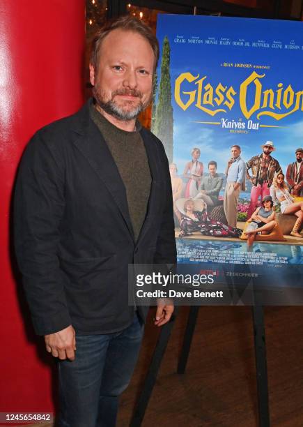Rian Johnson attends the screening "Glass Onion: A Knives Out Mystery" hosted by Andy Serkis with Rian Johnson, Janelle Monáe and Kate Hudson at The...