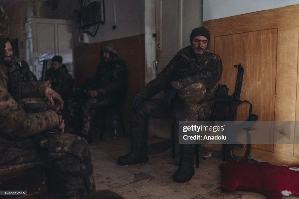 Military Rearguard A Ukrainian soldier rests in a rearguard position in Bakhmut, Ukraine ...