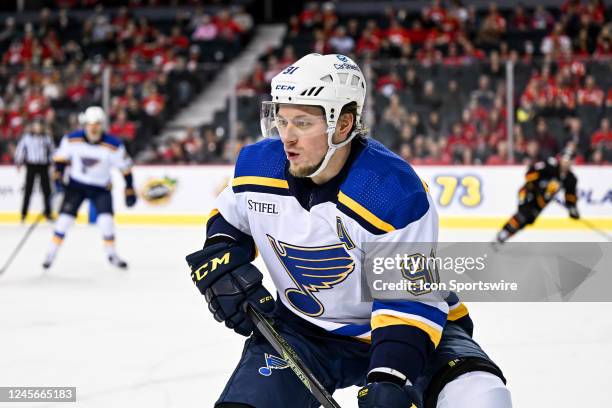 St. Louis Blues Right Wing Vladimir Tarasenko in action during the first period of an NHL game between the Calgary Flames and the St. Louis Blues on...