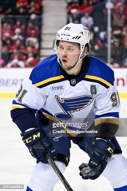 St. Louis Blues Right Wing Vladimir Tarasenko in action during the third period of an NHL game between the Calgary Flames and the St. Louis Blues on...