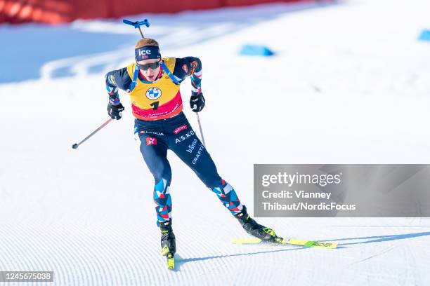 Johannes Thingnes Boe of Norway takes third place during the Men 12.5 km Pursuit at the BMW IBU World Cup Biathlon Annecy-Le Grand Bornand on...