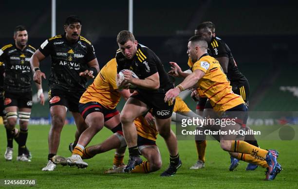 Dublin , Ireland - 17 December 2022; Pierre Bourgarit of La Rochelle, scores his team's third try during the Heineken Champions Cup Pool B Round 2...