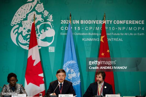 Executive Secretary of the UN Convention on Biological Diversity, Elizabeth Maruma Mrema; Chinese Ecology and Environment Minister, Huang Runqiu; and...