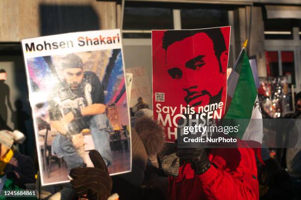 Hundreds protesters gather in front of Bonn town hall in Bonn, Germany on December 17, 2022 and continues anti Islamic regime protest as more...