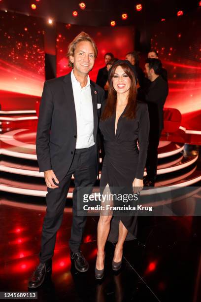 Willem A. Tell and Natalia Avelon during the "Ein Herz fuer Kinder" Gala at Studio Berlin Adlershof on December 17, 2022 in Berlin, Germany.