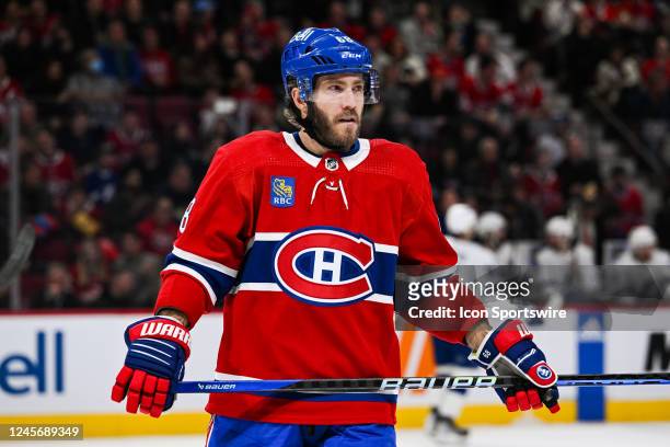 Montreal Canadiens left wing Mike Hoffman waits for a face-off during the Tampa Bay Lightning versus the Montreal Canadiens game on December 17 at...