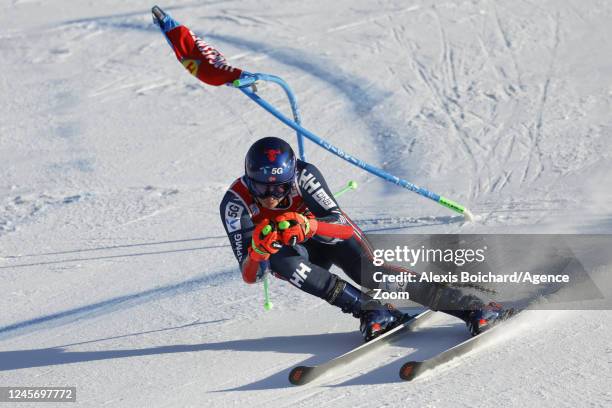 Henrik Kristoffersen of Team Norway competes during the Audi FIS Alpine Ski World Cup Men's Giant Slalom on December 18, 2022 in Alta Badia Italy.