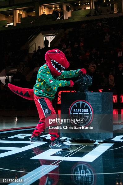 Riverside Raptors Rvc Mascot Raptors 905 mascot Stripes entertains the crowd at centre court... News ...