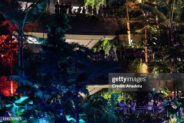 Hundreds of football fans cram inside Changi Airport mall Jewel to watch the FIFA World Cup 2022 Final between Argentina and France close to midnight...