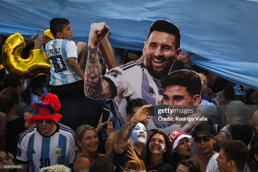 Argentinians Celebrate Winning The FIFA World Cup Qatar 2022