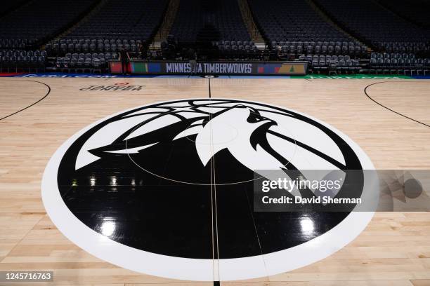 Generic photograph of Minnesota Timberwolves center court logo on December 18, 2022 at Target Center in Minneapolis, Minnesota. NOTE TO USER: User...