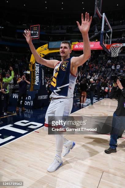 Nikola Jokic of the Denver Nuggets after the game against the Charlotte Hornets on December 18, 2022 at the Ball Arena in Denver, Colorado. NOTE TO...