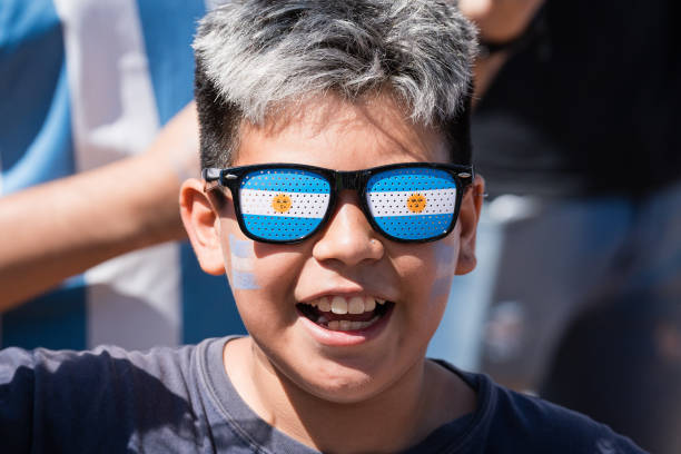Fans of the Argentine national team in the city of Buenos Aires ready to show support for their team the day of the Qatar 2022 FIFA World Cup final...