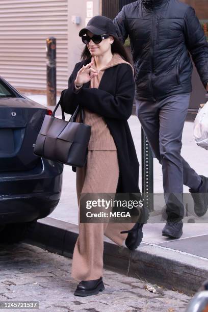 Lea Michele is seen on December 18, 2022 in New York.