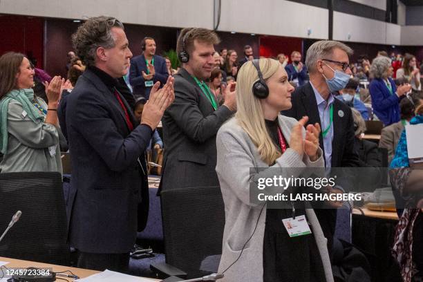 French Minister of Environment and Ecological Transition Christophe Bechu , Finland's Minister of the Environment and Climate Change Maria Ohisalo...