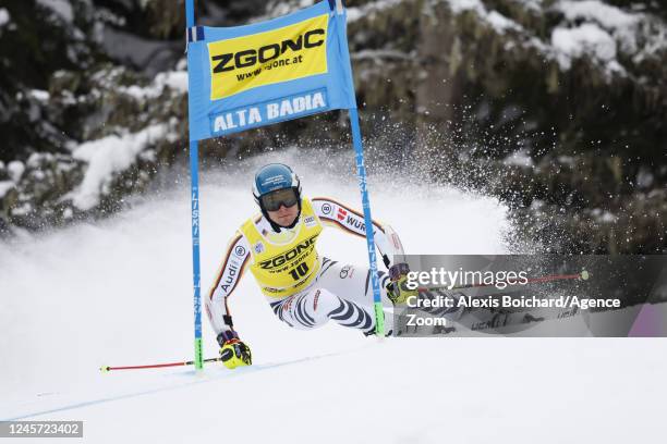 Alexander Schmid of Team Germany competes during the Audi FIS Alpine Ski World Cup Men's Giant Slalom on December 19, 2022 in Alta Badia Italy.