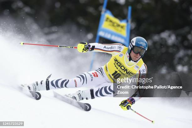 Alexander Schmid of Team Germany competes during the Audi FIS Alpine Ski World Cup Men's Giant Slalom on December 19, 2022 in Alta Badia Italy.