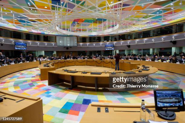 Energy Ministers attend an EU Energy Ministers meeting in the Europa, the EU Council headquarter on December 19, 2022 in Brussels, Belgium. EU energy...