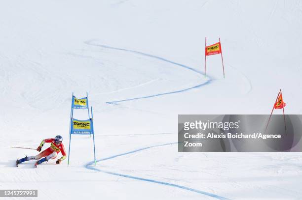 Marco Odermatt of Team Switzerland competes during the Audi FIS Alpine Ski World Cup Men's Giant Slalom on December 19, 2022 in Alta Badia Italy.