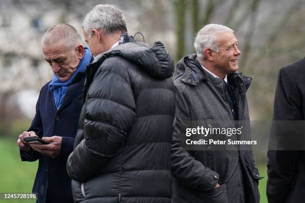 Scott Hastings arrives at Melrose Parish Church for Doddie Weir's memorial service on December 19, 2022 in Melrose, Scotland. Scottish Rugby Union...