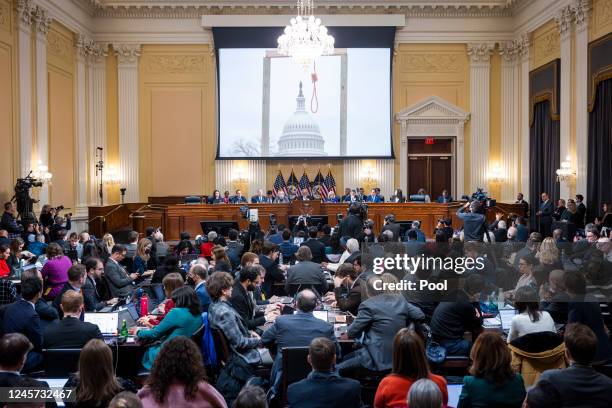 Members of the House Select Committee to Investigate the January 6 Attack on the U.S. Capitol hold its last public meeting in the Canon House Office...
