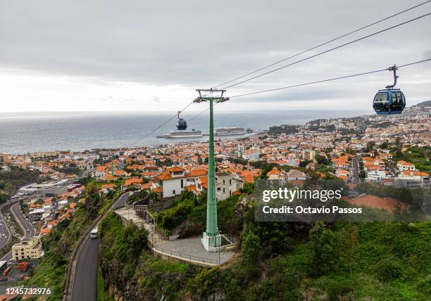 General view for the Funchal Cable Car on December 19, 2022 in Funchal, Madeira, Portugal. Madeira is a Portuguese island in the Atlantic Ocean, and...