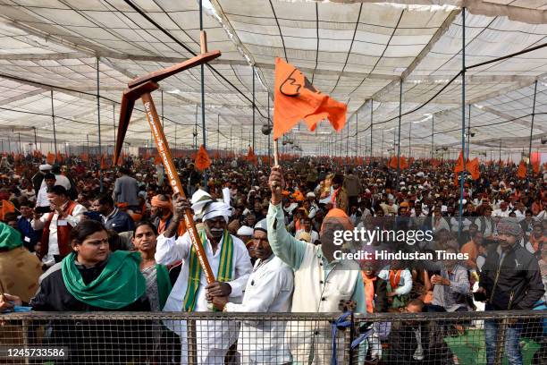 Farmers from different states gathered at Ramleela Ground during Kisan Garjana Rally for sit in protest, to ask the support from Union Government on...