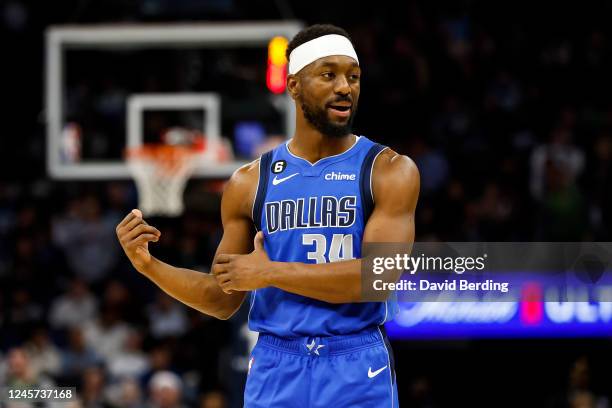 Kemba Walker of the Dallas Mavericks looks on against the Minnesota Timberwolves in the third quarter of the game at Target Center on December 19,...