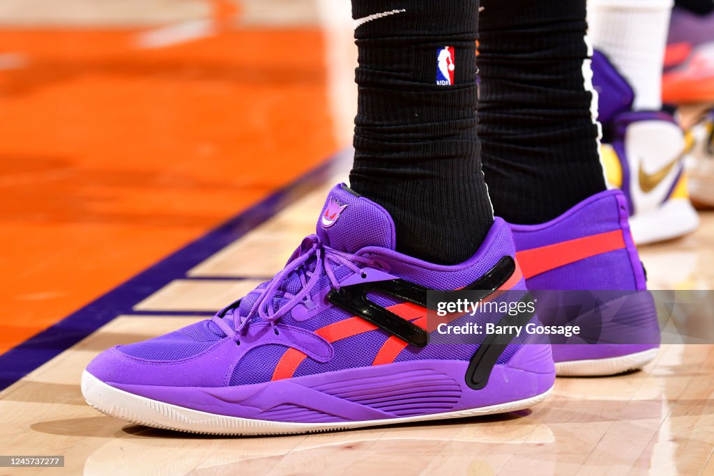 The sneakers worn by Deandre Ayton of the Phoenix Suns during the News  Photo - Getty Images