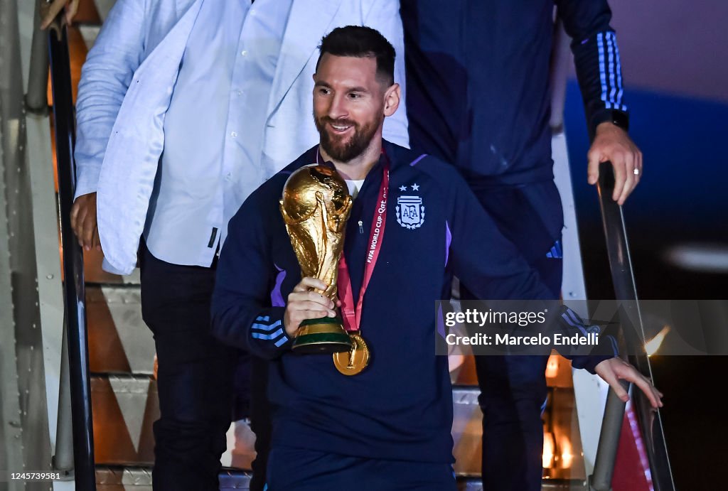 FIFA World Cup Qatar 2022 Winners Arrive to Buenos Aires