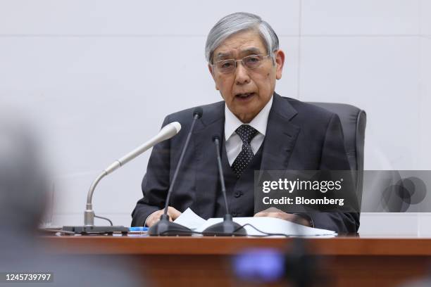 Haruhiko Kuroda, governor of the Bank of Japan , during a news conference at the central bank's headquarters in Tokyo, Japan, on Tuesday, Dec. 20,...