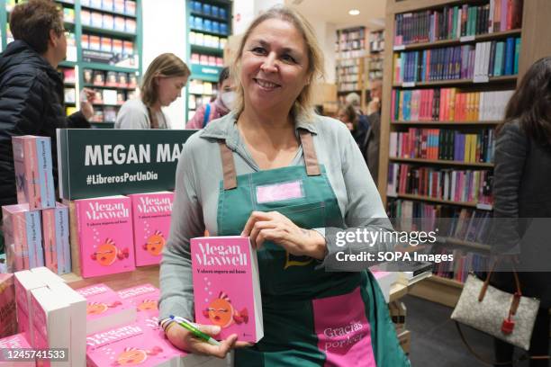 Megan Maxwell during the campaign "Acción de Navidad Por la lectura" at the Casa del Libro bookstore in Madrid. "Acción de Navidad Por la lectura" is...