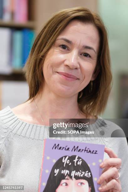 María Martínez during the campaign "Acción de Navidad Por la lectura" at the Casa del Libro bookstore in Madrid. "Acción de Navidad Por la lectura"...