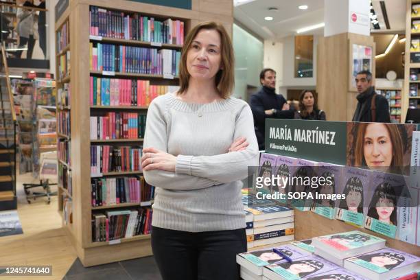 María Martínez during the campaign "Acción de Navidad Por la lectura" at the Casa del Libro bookstore in Madrid. "Acción de Navidad Por la lectura"...