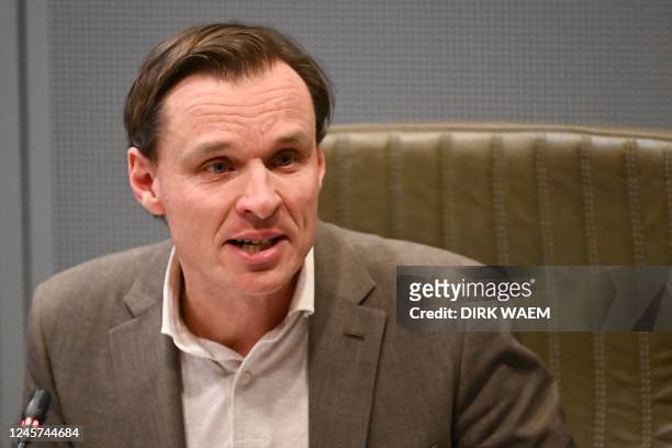 Agentschap Opgroeien director-general Bruno Vanobbergen pictured during a session of the commission on the implementation of the recommendations of...