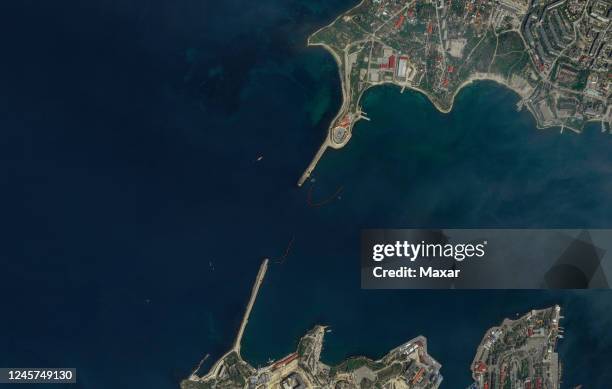 Maxar satellite imagery of the Konstantinovskaya Battery in Sevastopol, Crimea, Russia. Please use: Satellite image 2022 Maxar Technologies.