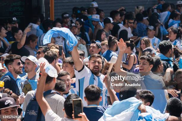 Argentinians celebrating their nationâs third World Cup victory, in the capital Buenos Aires, Argentina on December 20, 2022. On Sunday, Messi-led...