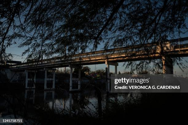 The Eagle Pass International Bridge is pictured in Eagle Pass, Texas on December 20, 2022. - The US Supreme Court on december 19 halted the imminent...