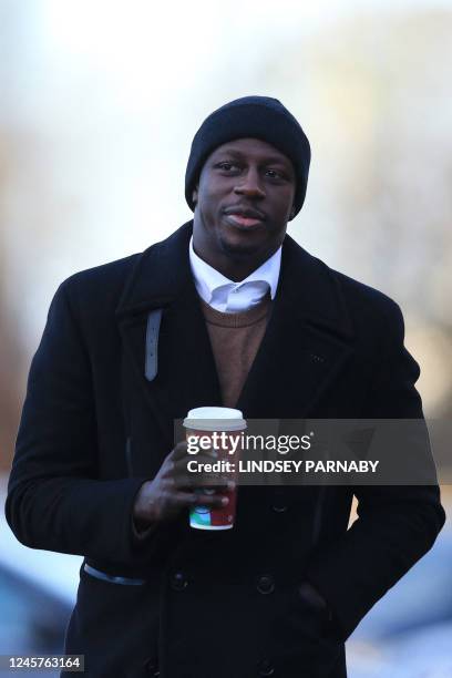 Manchester City and France footballer Benjamin Mendy arrives at Chester Crown Court in Chester, northwest England, on December 21, 2022. - A jury...